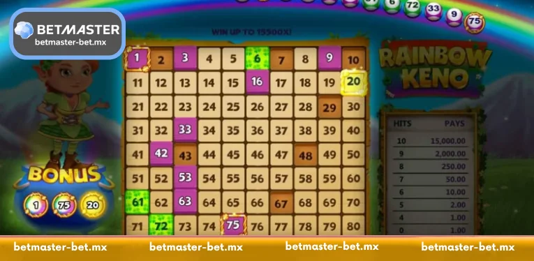 Advantages that make Rainbow Keno at Betmaster popular