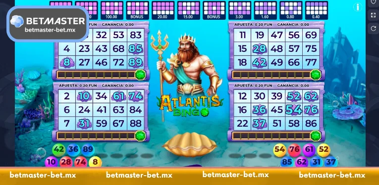 Detailed instructions on how to play Atlantis Bingo at Betmaster