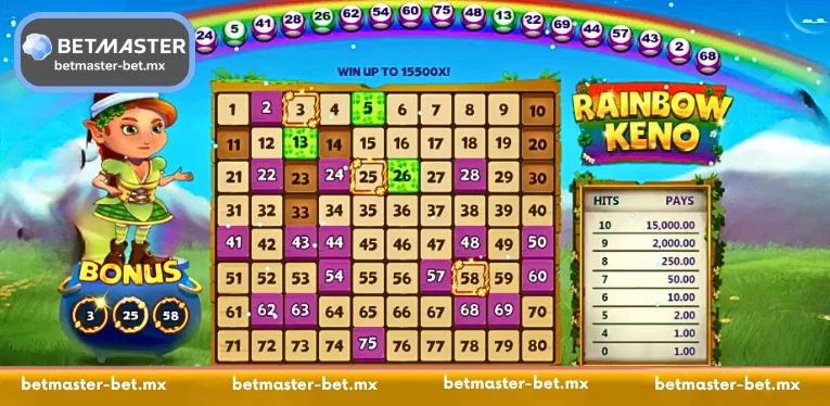 Rainbow Keno - Vibrant Spectrum of Luck at Betmaster